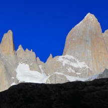 East faces of Cerro Poincenot and Cerro Fitz Roy in the morning light